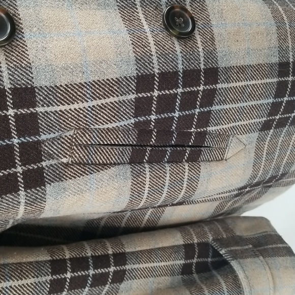 Lands' End Plaid Pea Coat Jacket - Picture 4 of 10